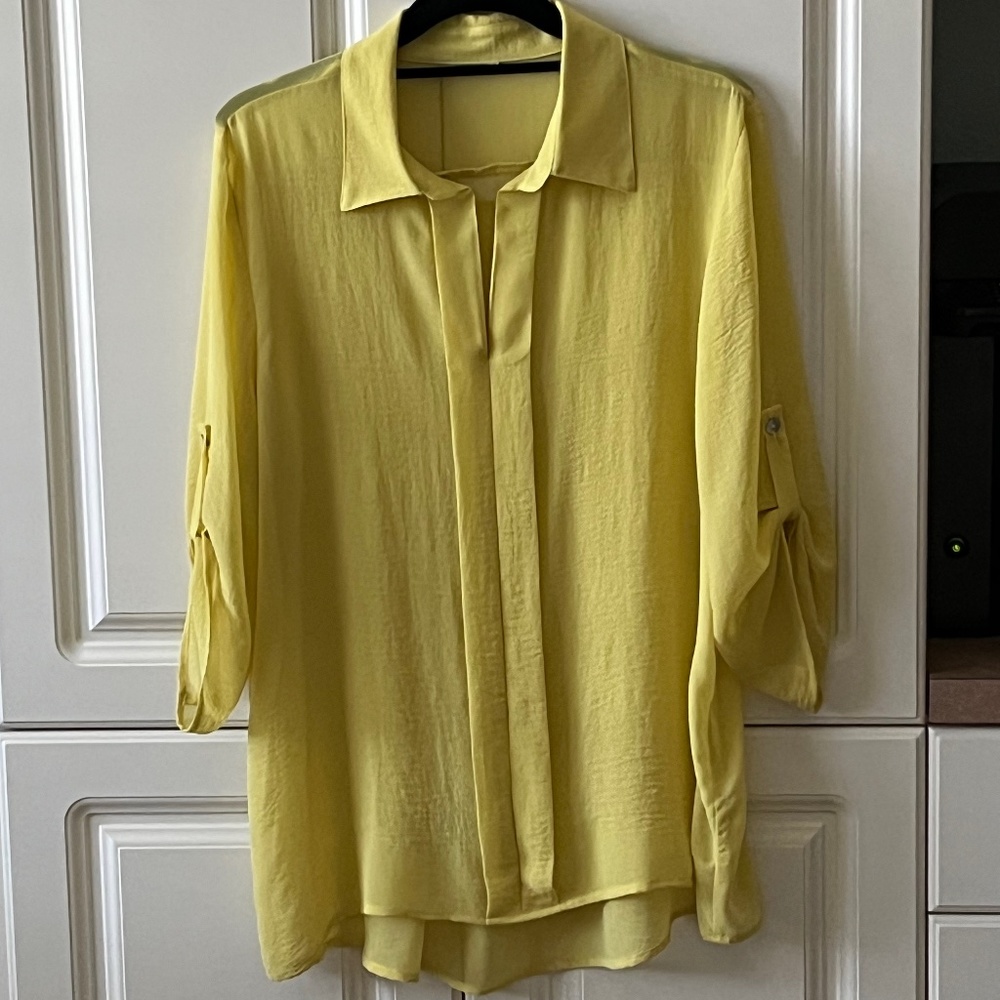Chico's Yellow Silk Blouse